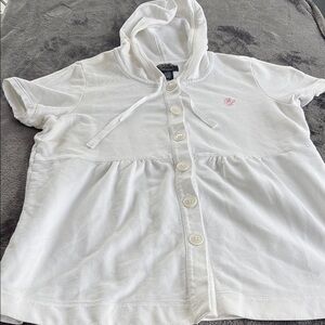 White Hooded Kids Shirt by